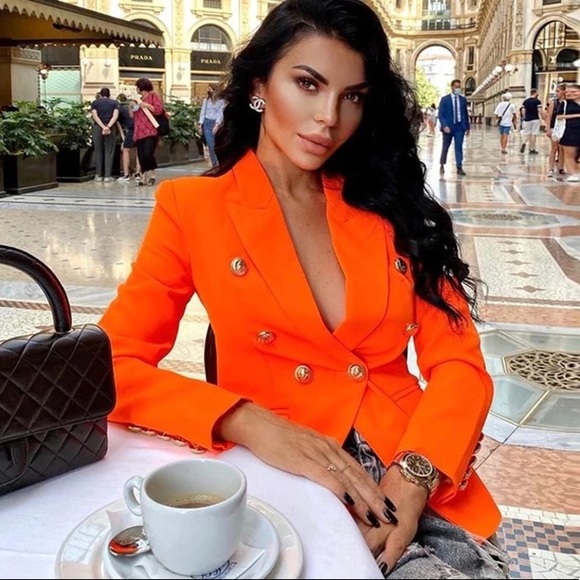 Neon Orange blazer - Picture 2 of 7